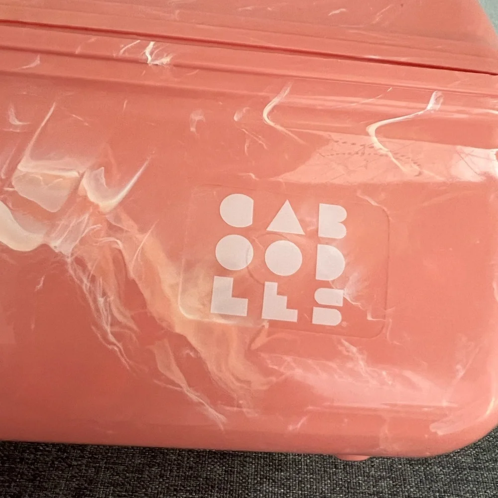 Caboodles Peach Marble Make Up Carry Case Organizer With Mirror Retro NOT VTG - Picture 7 of 13